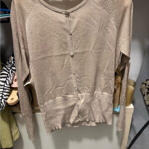 Elegant gold Button-Up Cardigan